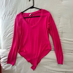 MANGOPOP Deep V Neck Long Sleeve Bodysuit